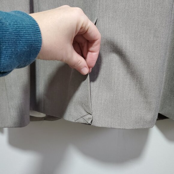 RW & CO. RW&CO. One Button Fitted Blazer Suiting Stretch Lined Tan Grey Women 10 - Picture 10 of 16